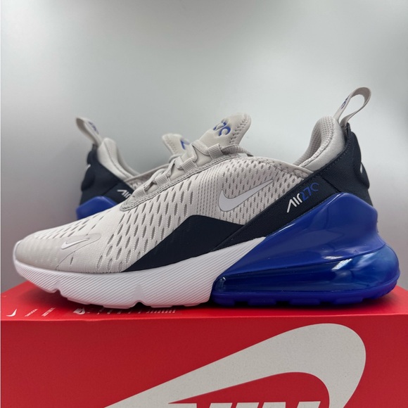 Nike Air Max 270 GS Vast Grey Hyper Royal BRAND NEW Size 6.5Y - Picture 1 of 8